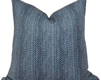 Kantha Pillow Cover in Navy Blue, Designer Pillow Covers, Decorative Pillows