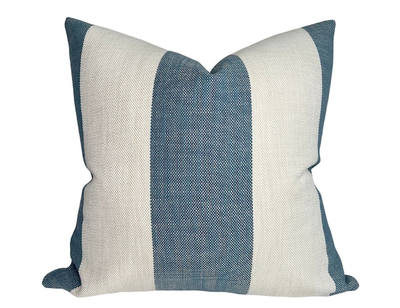 Vintage Stripe Pillow Cover in Lagoon, Designer Pillow Covers, Decorative Pillows, Indoor Outdoor Pillows