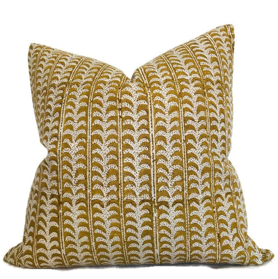 Luxor Pillow Cover in Saffron, Designer Pillow Covers, Decorative