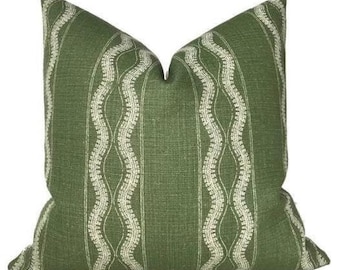 Zanzibar Pillow Cover in Green, Designer Decorative Pillows, Peter Dunham Textiles