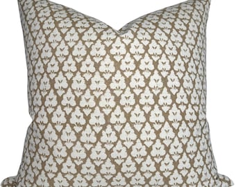 Arboreta Floral Pillow Cover in Brown, Designer Pillow Covers, Decorative Pillows