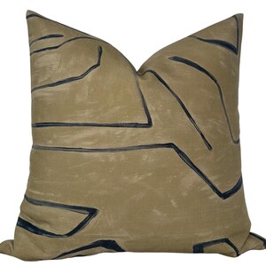 Graffito Pillow Cover in Java, Designer Decorative Pillows, Kelly Wearstler Textiles