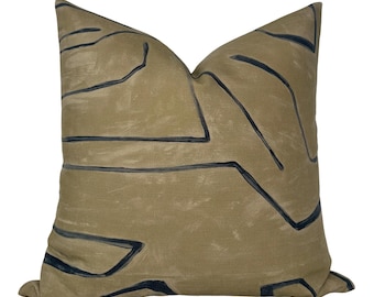 Graffito Pillow Cover in Java, Designer Decorative Pillows, Kelly Wearstler Textiles