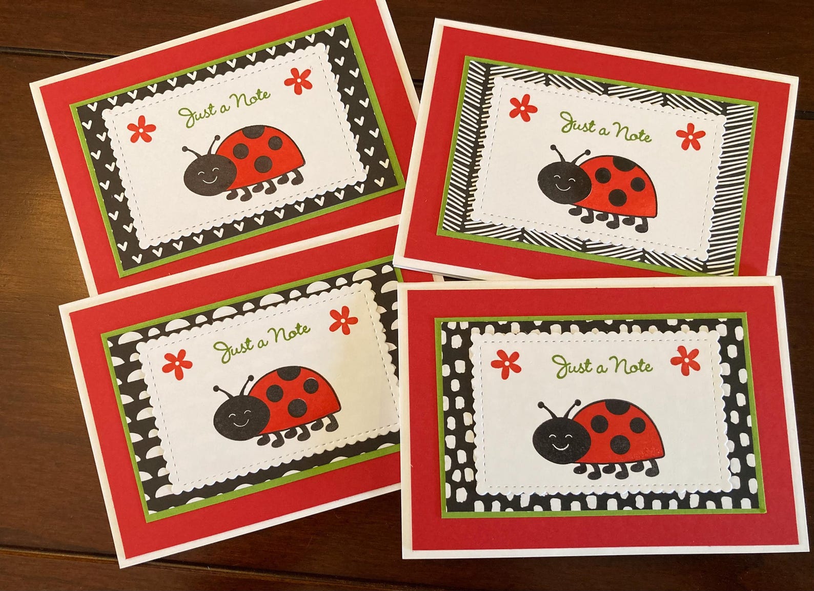 Ladybug “just a Note” Handmade Note Card - Etsy