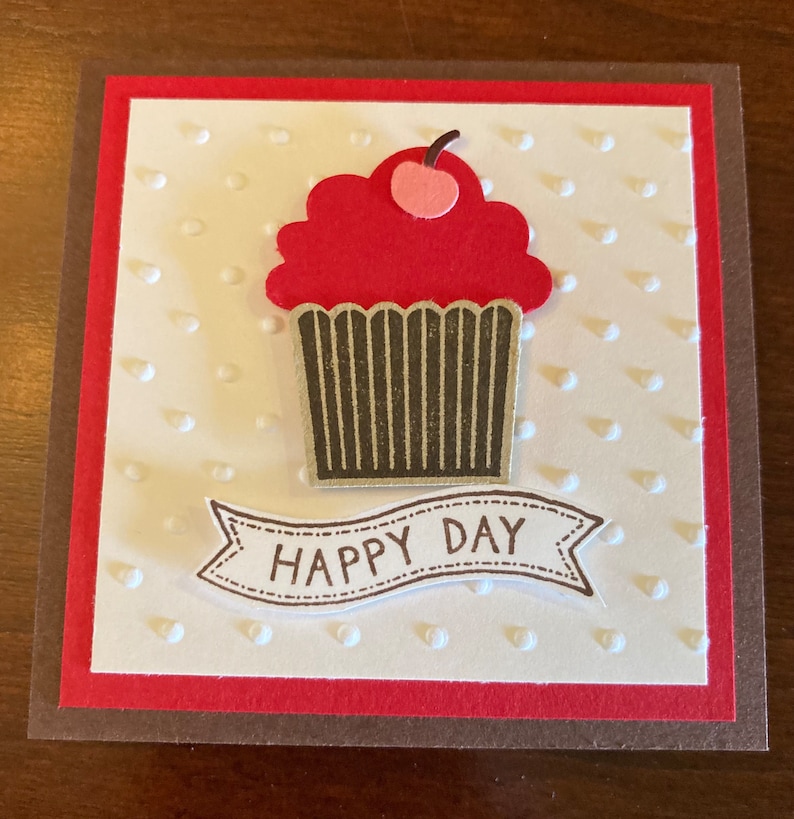 3x3 Mini Birthday Cards, Set of 3 Gift Enclosure Cards, Cupcake - Etsy