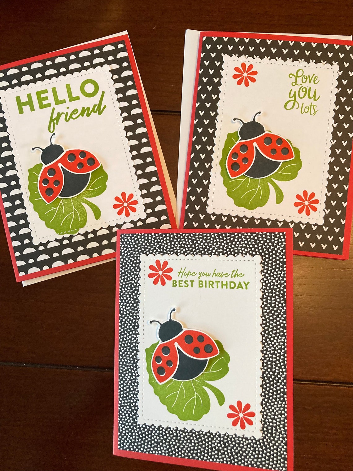 Ladybugs Hello Friend Happy Birthday or Love You Lots - Etsy