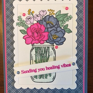 Get Well, wishing you a complete recovery, Sending You Healing Vibes, handmade card
