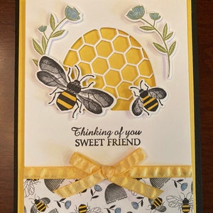 Honey Bee, Thinking of You Sweet Friend, handmade card