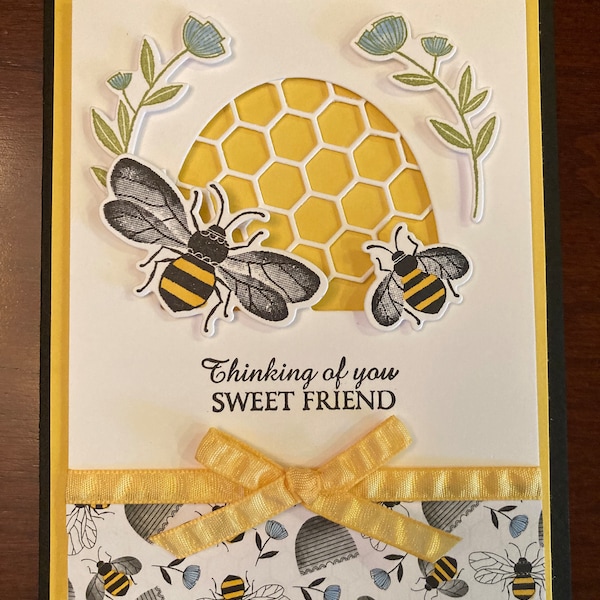 Honey Bee, Thinking of You Sweet Friend, handmade card