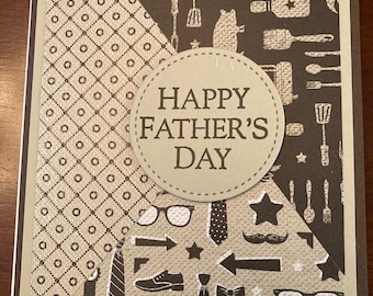 Happy Father’s Day, unique patterned paper, handmade card