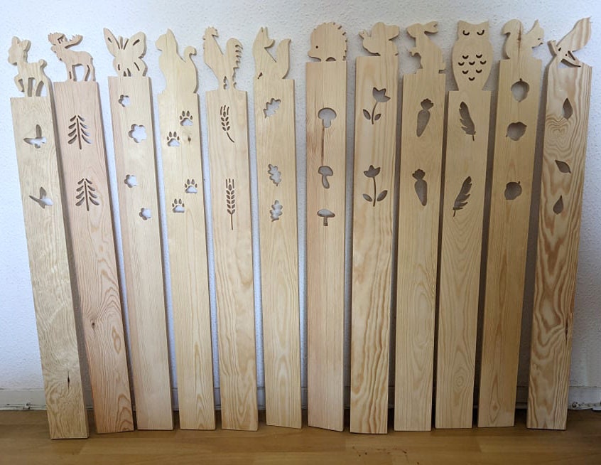 Gartenstecker aus Holz mit Motiv , Holzstecker für Gartenzaun, 100cm
