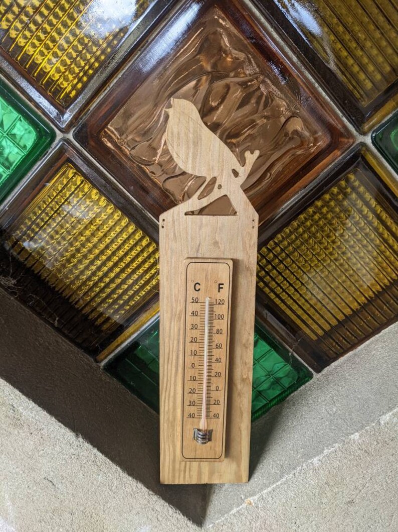 Mumbi 3er Set Holzthermometer - Analog Für Innen & Außen Mit Celsius/Fahrenheit