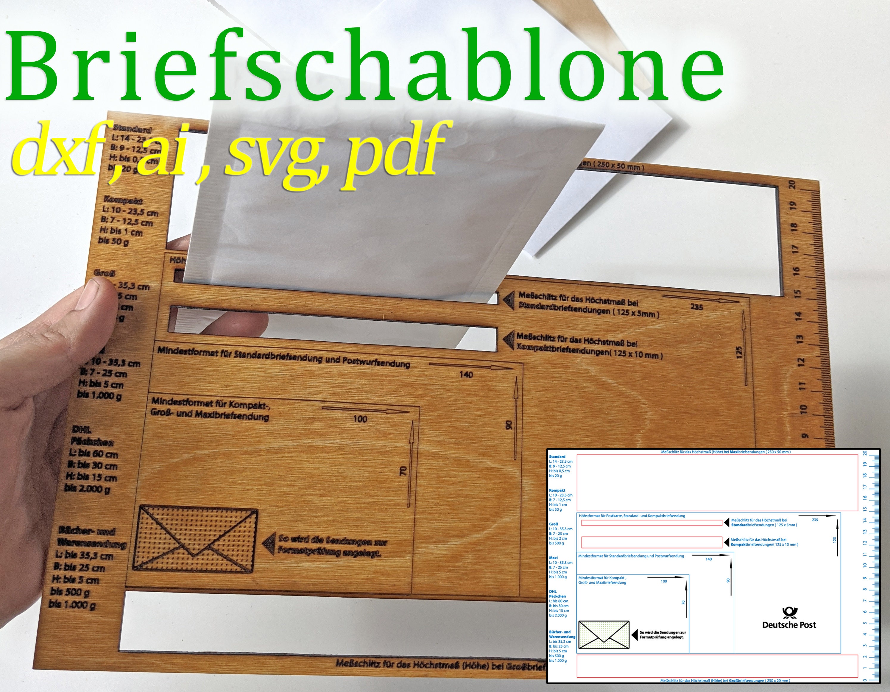 Post Postschablone Briefschablone für LASER . File in Formaten | Etsy