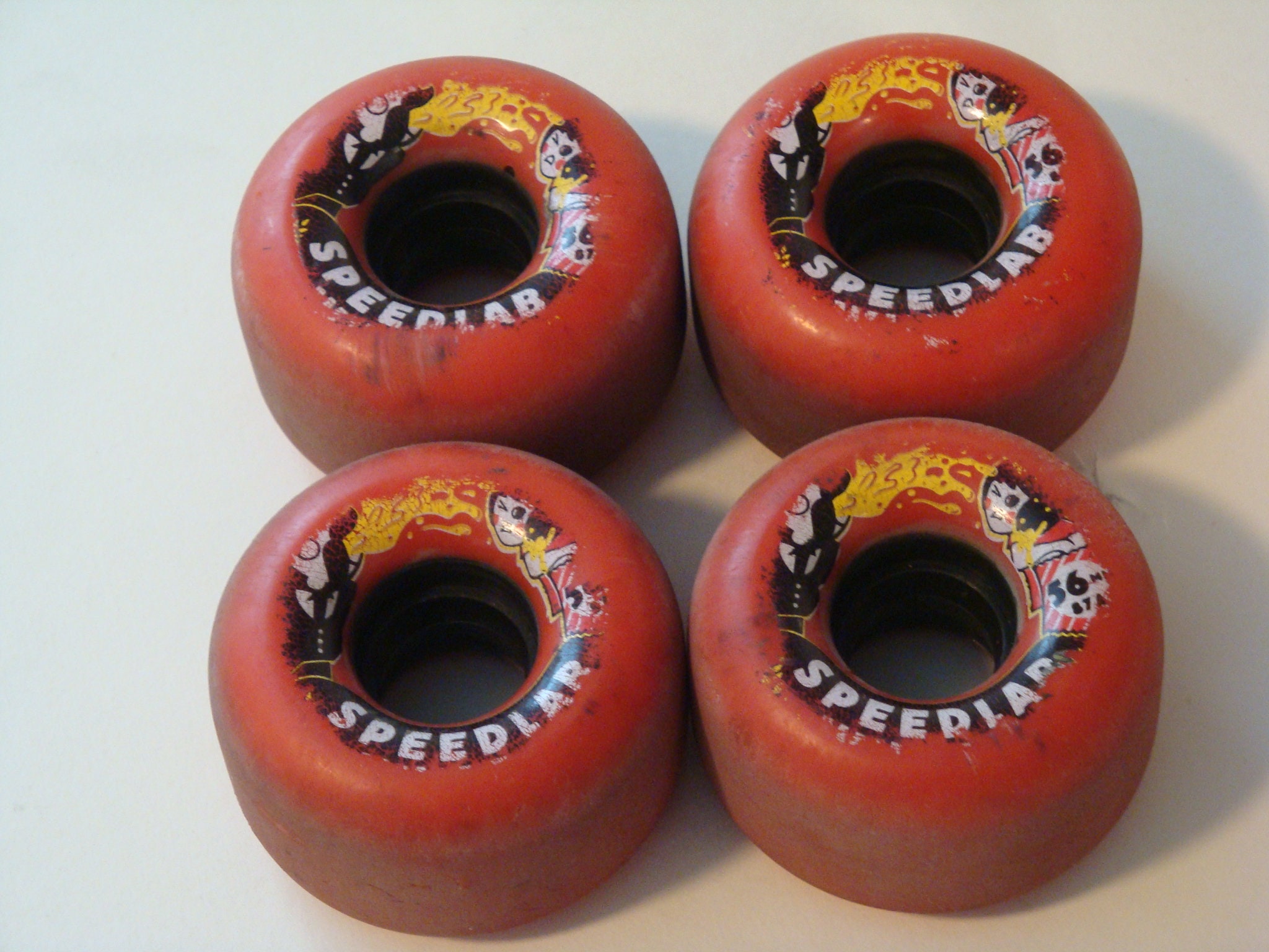 Speedlab Nastyboh 87a Red Skateboard Wheels set 4 -