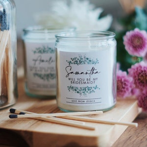Personalised Bridesmaid Gift - Bridesmaid Candle - Will You Be My Bridesmaid Candle - Maid of Honour Gifts - Maid of Honour Proposal Candle