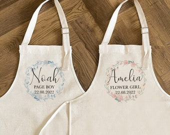 Personalised Flower Girl Apron - Personalised Page Boy Apron - Wedding Favours - Flower Girl Gifts - Page Boy Gifts - Wedding Gifts