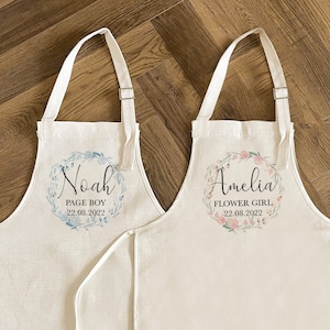 Personalised Flower Girl Apron - Personalised Page Boy Apron - Wedding Favours - Flower Girl Gifts - Page Boy Gifts - Wedding Gifts