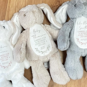 Personalised Baby Loss Bunny - Miscarriage Teddy - Still Born Gifts - Baby Memorial Keepsake - Baby Loss Keepsake - Angel Baby - Memorial