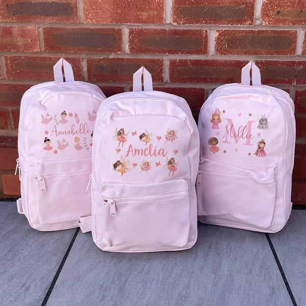 Personalised Girls BackPack - Kids School Bag - Personalised Rucksack - Pram Bags - Back to School - Children's Bags - Backpacks