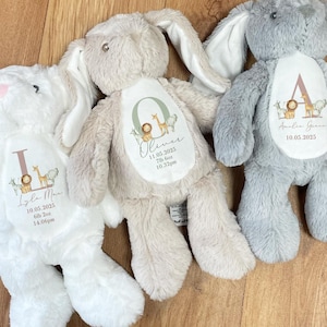 Personalised Baby Bunny Rabbit Teddy - Personalised Baby Gift - Baby Boy - Baby Girl - New Baby Gift - Baby Shower - Nursery Decor