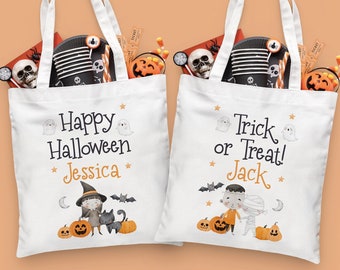 Personalised Halloween Gift Bag - Halloween Trick or Treat Bag - Halloween Accessories - Personalised Halloween Bag - Halloween Decor