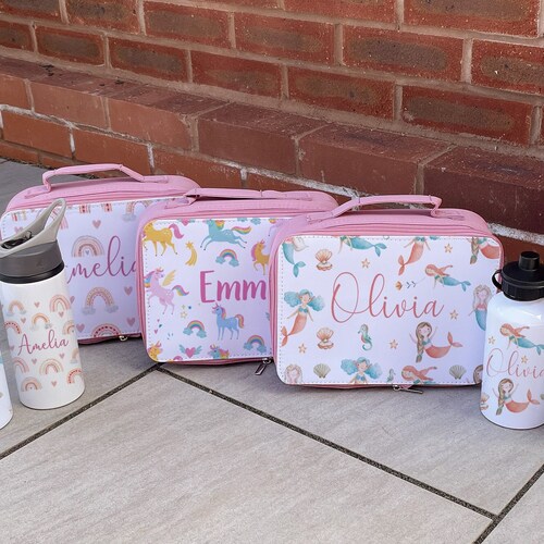 Personalised Lunch Box & Water Bottle Set Kids Lunch Bag Etsy UK