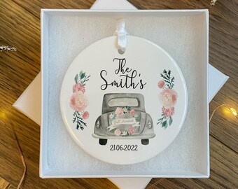 Personalised Wedding Ornament - Personalised Wedding Gift - Engagement Gifts - Wedding Keepsake - Wedding Gift for Couple - Wedding Favours