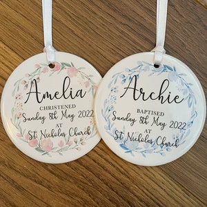 Personalised Christening Ornament - Christening Gifts - Christening Keepsake - Personalised Christening Gifts For Boys - For Girls