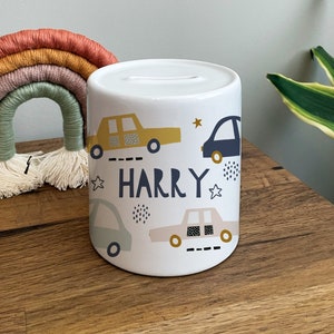Personalised Car Money Box - Personalised Money Box - Car Money Box - Car Nursery Decor - New Baby Boy Gifts