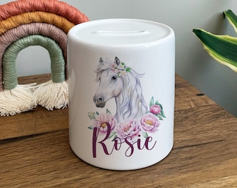 Personalised Horse Money Box - Personalised Money Box - Horse Money Box - Horse Bedroom Decor - Personalised Gift - Horse Gifts