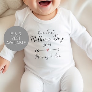 Chaleco personalizado para bebé para el primer día de la madre - Regalos para el primer día de la madre - Body para bebé para el primer día de la madre - Conjunto para el día de la madre - Regalo para el día de la madre