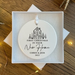Personalised First Christmas In New Home Bauble - First Christmas In First Home Ornament - First Christmas At New Home Christmas Decoration