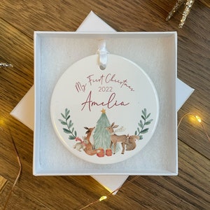 Personalised Baby&#39;s First Christmas Bauble - First Christmas Ornament - First Christmas Bauble - Baby First Xmas Tree Decoration - Keepsake