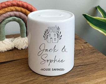 Personalised House Fund Money Box - Personalised New Home Gift - House Savings Money Box - New Home Money Box - Couple Gift