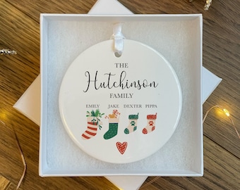 Personalised Family Christmas Bauble - Personalised Family Christmas Decoration - Christmas Grandparent Gift - Christmas Ornament