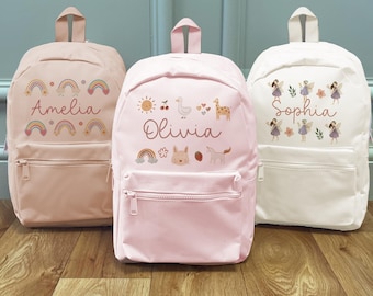 Personalised Girls BackPack - Kids School Bag - Personalised Rucksack - Pram Bags - Back to School - Children's Bags - Backpacks