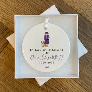 Queen Elizabeth Christmas Memorial Bauble - Queen Elizabeth II Decoration - 2022 Queen Memorial Ornament - Christmas Decoration