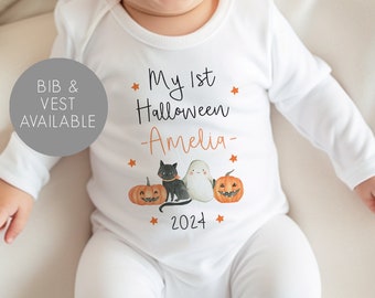 Personalised First Halloween Day Baby Vest - First Halloween Outfit - Halloween Baby Grow - Baby Halloween - First Halloween - Decorations