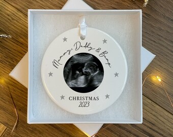 Personalised Bump's  First Christmas Bauble - First Christmas Ornament - First Christmas Bauble - Baby First Xmas Tree Decoration - Pregnant