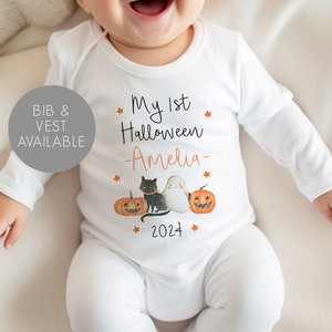 Personalised First Halloween Day Baby Vest - First Halloween Outfit - Halloween Baby Grow - Baby Halloween - First Halloween - Decorations