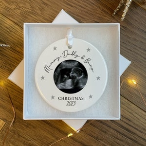 Personalised Bump's  First Christmas Bauble - First Christmas Ornament - First Christmas Bauble - Baby First Xmas Tree Decoration - Pregnant