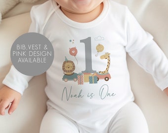Personalised Jungle Birthday T-Shirt - Baby Boy First Birthday Baby Vest - Jungle Baby Vest - Jungle Nursery Decor - Girl 1st Birthday