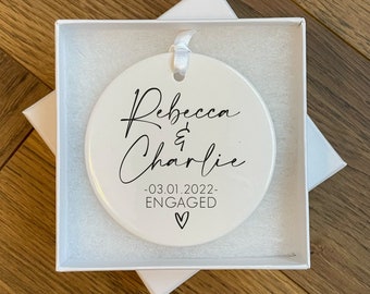 Personalised Engagement Ornament - Personalised Engagement Gift - Engagement Gifts - Engagement Keepsake - Engagement Gift for Couple