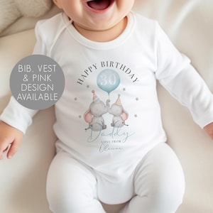 Personalisierte Papa Geburtstag Baby Weste - Papa 30. Geburtstag - Mama Geburtstag Weste - Baby Schlafanzug - Geburtstag Outfit Baby - Opa - Kindermädchen