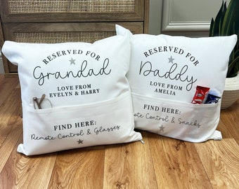 Personalised Father's Day Pocket Cushion - Personalised Father's Day Gift - Personalised Grandad Cushion - Daddy Cushion - Gift For Dad