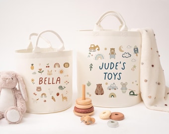 Personalised Toy Basket - Toy Bag - Dressing Up Bag - Toy Storage - Nursery Storage - Toy Box - Custom Toy Bag - Personalised Toy Sack