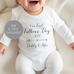 Personalised First Father&#39;s Day Baby Vest - First Father&#39;s Day Gifts - First Father&#39;s Day Babygrow  - Father&#39;s Day Outfit - Fathers Day Gift