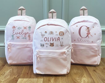 Personalised Girls BackPack - Kids School Bag - Personalised Rucksack - Pram Bags - Back to School - Children's Bags - Backpacks