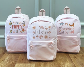 Personalised Girls BackPack - Kids School Bag - Personalised Rucksack - Pram Bags - Back to School - Children's Bags - Backpacks