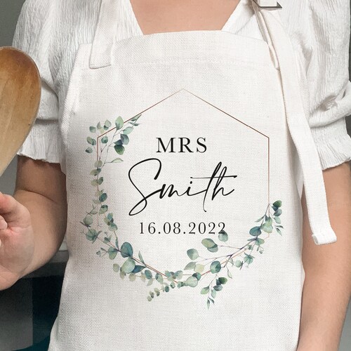 Personalised Mrs Apron Wedding Gift Personalised Apron Etsy